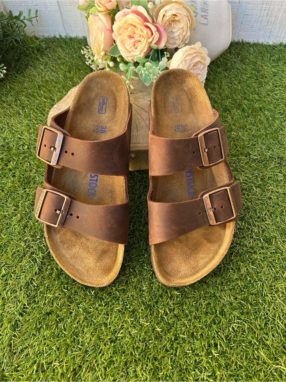 BIRKENSTOCK Arizona habana oiled leather 38 US 7-7.5 brown gently used/ unisex